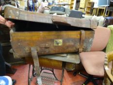 Large possibly hide/leather travel case