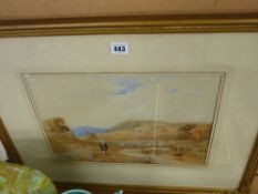 F G REYNOLDS watercolour - titled 'Capel Curig, North Wales', fisherman to the foreground with