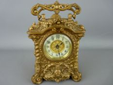 Circa 1900 gilt metal clock by the British United Clock Company Ltd