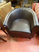 Modern leather tub chair
