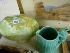 Sylvac jug with squirrel handle and a modern moon shape vase