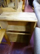 Pine three shelf bookcase