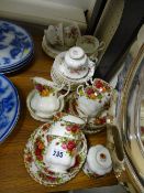 Small parcel of Royal Albert 'Old Country Roses' teaware and a parcel of 'Moss Rose' teaware