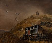 NAN YOUNGMAN OBE (1906-1995) mixed media - entitled on verso 'Pigeon Loft No.2', signed with