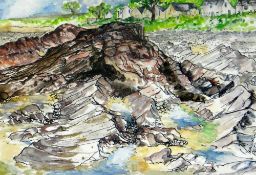 PETER NICHOLAS (1934-2015) print (9/10) - entitled 'Horton Rock', signed, unframed, 29.5 x 30.5cms