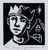 JAMES DONOVAN (b. 1974) linocut limited edition (37/40) - entitled 'Compass', signed & dated 2014,