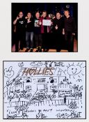 THE HOLLIES collaborative pen on paper - busy house and garden scene, inscribed 'Look Through Any