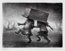 CHRIS SALMON (Dublin, b. 1960) limited edition (38/100) etching - humorous scene of two children