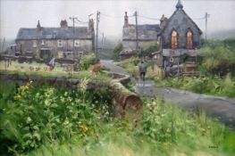 JOHN LINES painting - entitled 'Meadow Sweet Sunday', 38 x 54cms