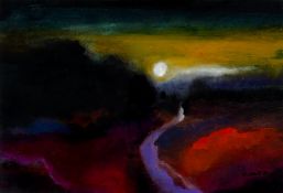 GLENYS COUR (b. 1924) oil on paper - entitled 'Winter Evening', signed & dated, 38 x 56cms