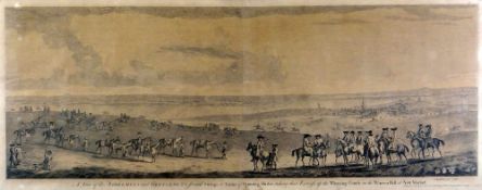 G BICKHAM JNR antique engraving - expansive equestrian view entitled 'A View of the Noblemen's &