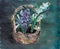 FELICITY ELPHICK oil on board, entitled 'Hyacinths', signed & dated 2018, 25.5 x 30cms