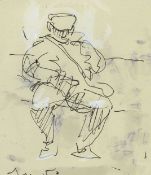 JON WILLIAMS giclee print - entitled on verso 'cold January waiting on the platform', signed, 30 x