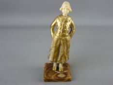 ATTRIBUTED TO SOLANGE BERTRAND GILT BRONZE & IVORY FIGURE of a Dutch boy, circa 1920, mounted on a