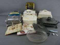 SIX VICTORIAN SARDINE DISHES with a quantity of related items and spares, various measurements and