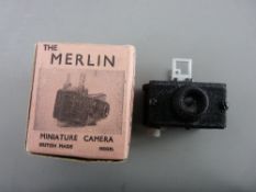 A MERLIN 20mm ROLL FILM MINIATURE CAMERA (mint condition, in its original box)
