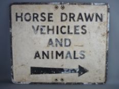 LOT WITHDRAWN A VINTAGE CAST ALUMINIUM HORSE DRAWN VEHICLE & ANIMAL'S DIRECTIONAl