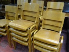 TWENTY TWO TECTA FURNITURE LIMITED MID CENTURY BENTWOOD STACKING CHAIRS, 78.5 cms high, 51 cms wide,