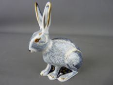 A ROYAL CROWN DERBY PAPERWEIGHT, 'Starlight Hare' with gold stopper