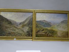 ALAN FORD oils on board, a pair - mountain valleys with distant lakes, both signed and dated 1921,