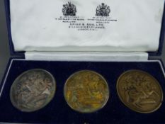 A SET OF THREE SPINK & SON MEDALLIONS for Eisteddfod Caerwys 1568-1968