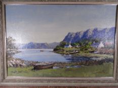 JOSIAH STURGEON RI (b. 1919) oil on canvas - Loch Caron, signed in full, 49 x 75 cms, (Provenance: