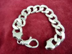 A 925 SILVER BRACELET, 96 grms (3 troy ozs)