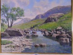 PHILLIP STANTON oil on canvas - North Wales riverscape, signed in full, 39 x 49 cms