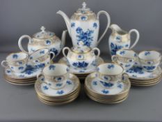 A THIRTY FOUR PIECE DRESDEN PORCELAIN TEA SERVICE marked 'Schumann', comprising tea and coffee