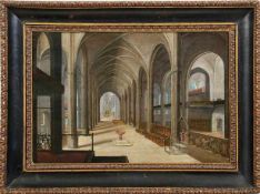Juvenel, Friedrich Kircheninterieur mit Taufbrunnen (Nürnberg 1609-1647 ebd.) Öl/Holz,