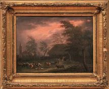 Weyermann, Jakob Christoph (Attrib.) Paar Landschaftsgemälde mit dramatischen Szenen (St. Gallen