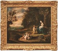 Casteels, Pieter I. Maria mit Kind und Johannes in waldiger Landschaft (Tätig 1629-1683 in Flandern)