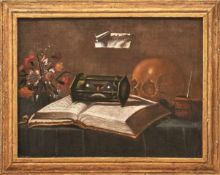 Meister der Vanitas-Texte Paar Stillleben mit Symbolen der Vergänglichkeit (Tätig in Madrid, um