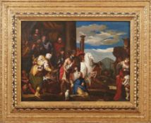 Venezianische Schule des 17. Jh. Tod der Dido (Verona 1528-1588 Venedig) Öl/Lwd., doubl. 66 x 90,5