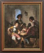 Hoevenaar, Willem PieterKarten spielende Soldaten in einer Stube(Utrecht 1808-1863 ebd.) Öl/Lwd.,