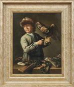 Pee, Theodor vanJäger mit Falke(Amsterdam 1668/1669-1746 Den Haag) Öl/Holz. Rechts unten sign. und