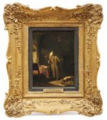 Enhuber, Karl vonDer Fliegenklatscher(Hof 1811-1867 München) Öl/Karton. Links unten monogrammiert 