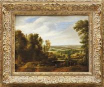 Boudewijns, Adriaen Frans & Pieter Bout (Attrib.)Landschaft mit Reisenden und Hirten mit seiner
