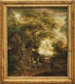 Fürstenpaar beim AusrittDeutsche Schule, 18. Jh.Öl/Lwd. 64 x 53 cm. - Dieses Los wurde mit der