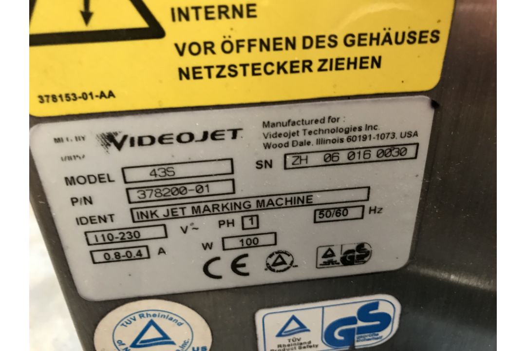 (2) Video Jet Printers, Model 43S, Rigging Fee $200 - Image 4 of 4