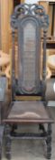 A 17th century stall hall chair