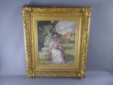 Jessica M. McGeehan, British (1870-1962), untitled, depicting a young woman dressed in delicate pink