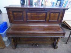 A Rich Lipp & Sohn Stuttgart Upright Piano, No. 31117, with cast iron frame and ivory keys, circa