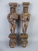 A Pair of Antique Oak Plinths