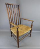 An Arts and Crafts Rush Seated Chair