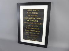 Thirteen Naval Cap Bands.