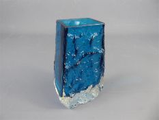 Whitefriars Kingfisher Blue Bark Finish Vase.