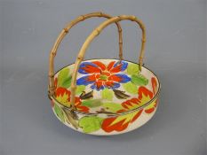 A Crackle Glaze Bowl with Polychrome Decoration.