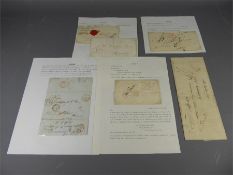 1805-59 Entire Letters x 6 Showing Various Mileage Marks.