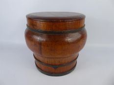 A Chinese Circular Wood Carved Grain Store